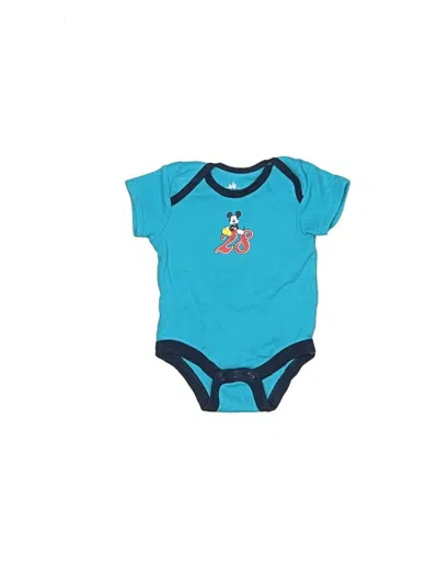 Pre-owned Disney Baby Babies' Short Sleeve Onesie In Blue