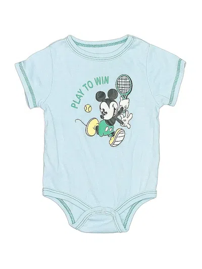 Pre-owned Disney Baby Babies' Short Sleeve Onesie In Blue