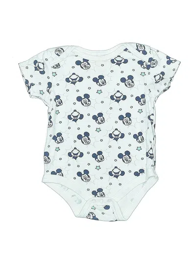 Pre-owned Disney Baby Babies' Short Sleeve Onesie In Blue