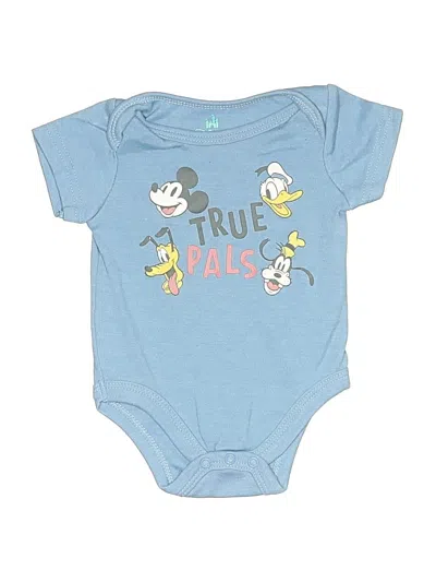 Pre-owned Disney Baby Babies' Short Sleeve Onesie In Blue