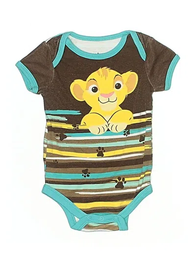 Pre-owned Disney Baby Babies' Short Sleeve Onesie In Brown