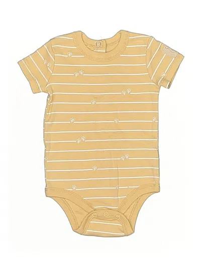 Pre-owned Disney Baby Babies' Short Sleeve Onesie In Gold