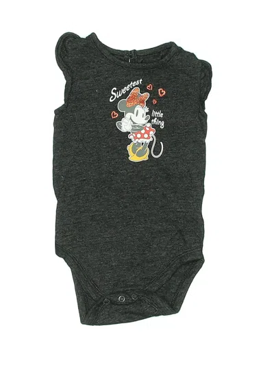 Pre-owned Disney Baby Babies' Short Sleeve Onesie In Gray