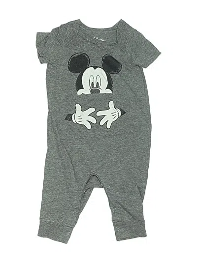Pre-owned Disney Baby Babies' Short Sleeve Onesie In Gray