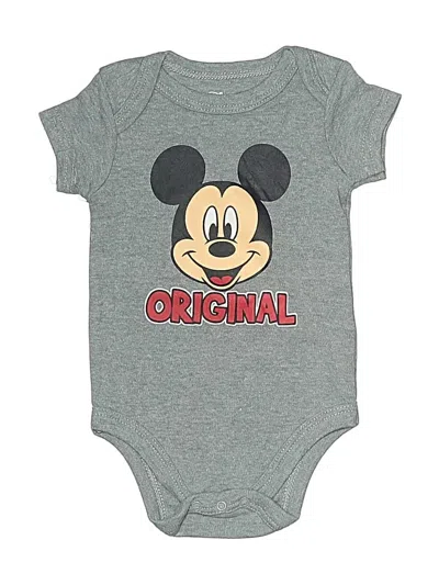 Pre-owned Disney Baby Babies' Short Sleeve Onesie In Gray