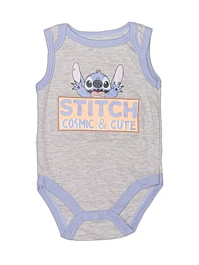 Pre-owned Disney Baby Babies' Short Sleeve Onesie In Gray