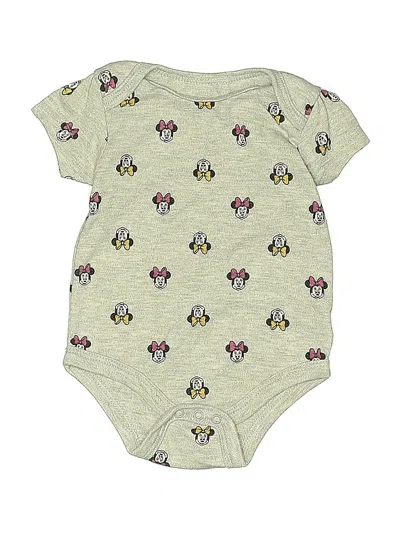 Pre-owned Disney Baby Babies' Short Sleeve Onesie In Green
