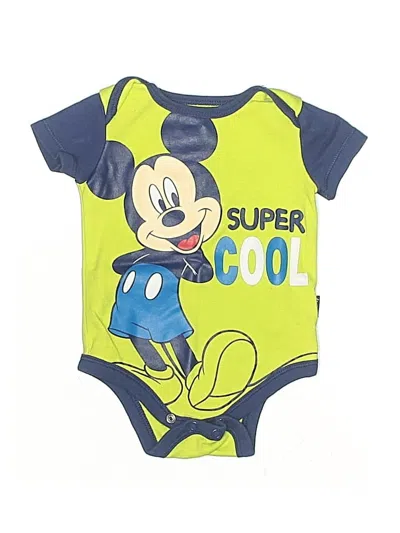 Pre-owned Disney Baby Babies' Short Sleeve Onesie In Green