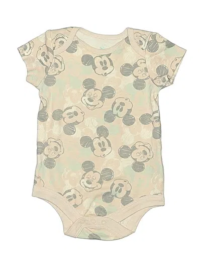 Pre-owned Disney Baby Babies' Short Sleeve Onesie In Ivory