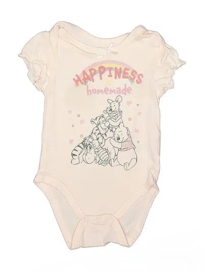 Pre-owned Disney Baby Babies' Short Sleeve Onesie In Pink