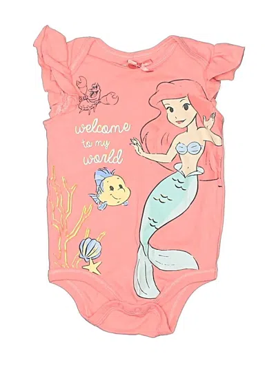 Pre-owned Disney Baby Kids' Short Sleeve Onesie In Pink