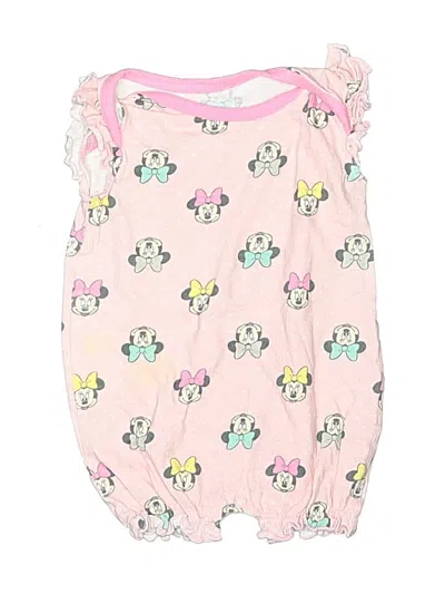 Pre-owned Disney Baby Babies' Short Sleeve Onesie In Pink