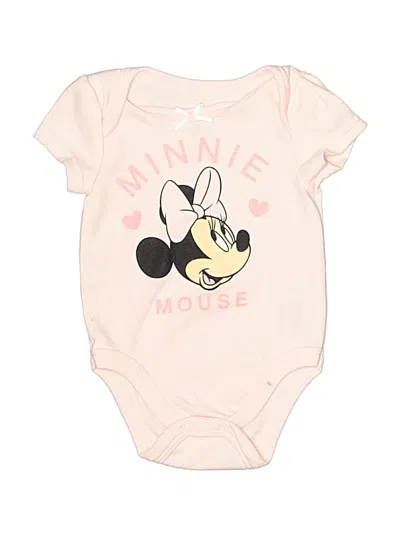 Pre-owned Disney Baby Babies' Short Sleeve Onesie In Pink