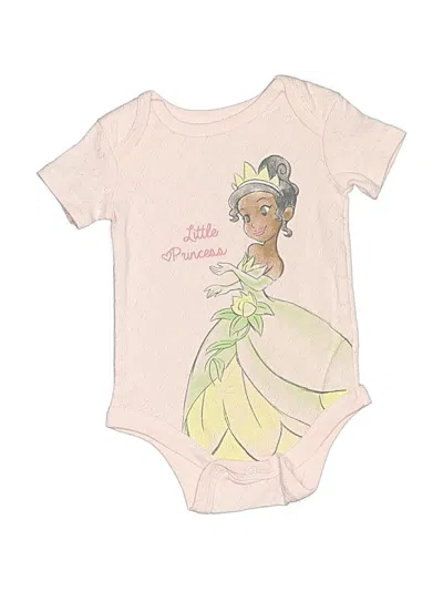Pre-owned Disney Baby Babies' Short Sleeve Onesie In Pink