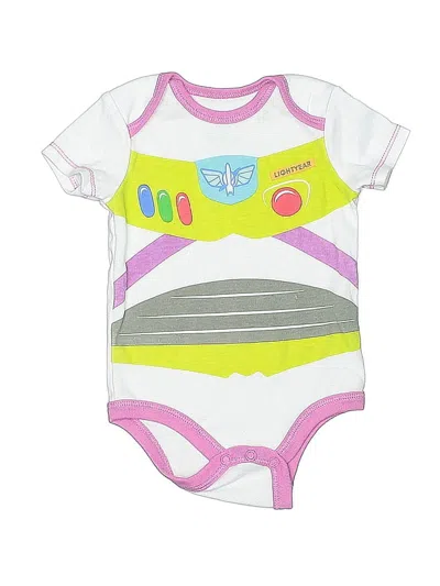 Pre-owned Disney Baby Babies' Short Sleeve Onesie In White