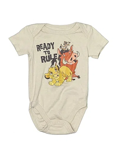 Pre-owned Disney Baby Kids' Short Sleeve Onesie In White