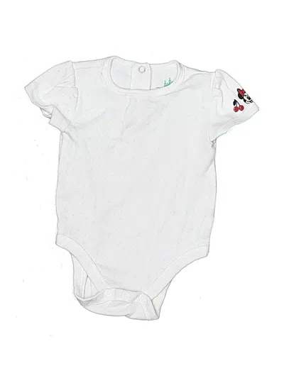 Pre-owned Disney Baby Babies' Short Sleeve Onesie In White