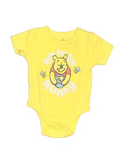 Pre-owned Disney Baby Babies' Short Sleeve Onesie In Yellow