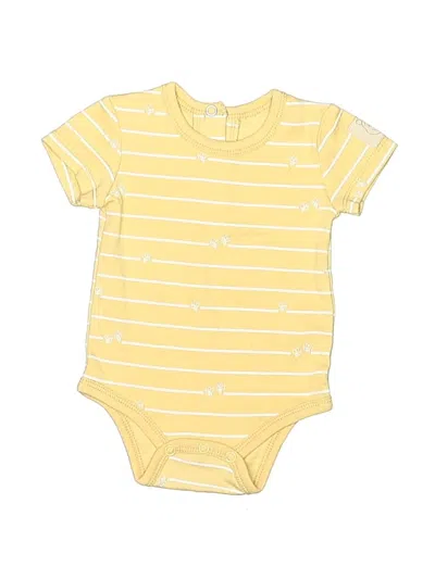 Pre-owned Disney Baby Babies' Short Sleeve Onesie In Yellow