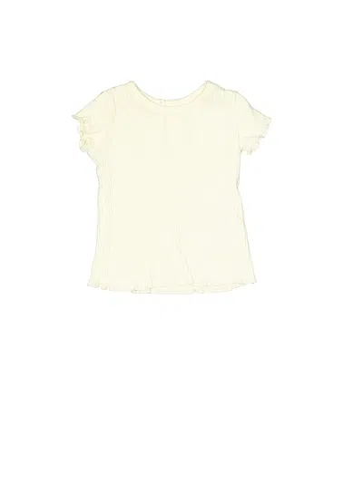Pre-owned Disney Baby Babies' Short Sleeve Top Ivory Ruffles Neckline Tops