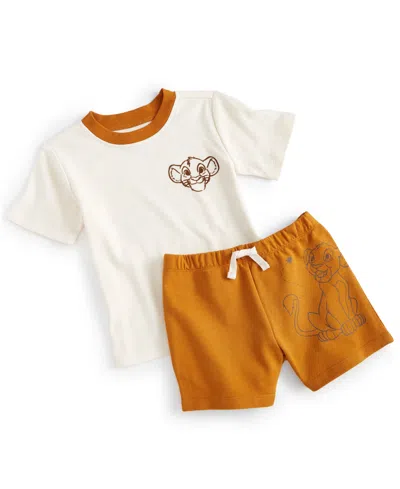 Disney Baby The Lion King T-shirt & Shorts, 2 Piece Set In Tan,beige