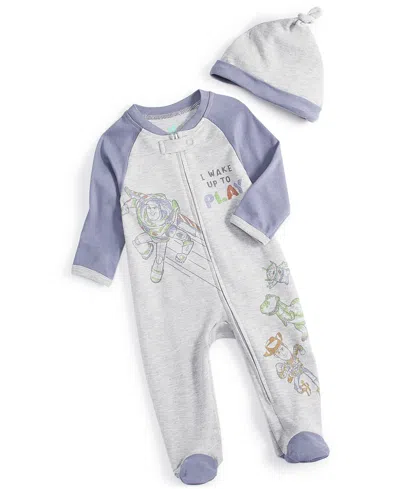 Disney Baby Toy Story Footed Coverall & Hat, 2 Piece Set In Gray