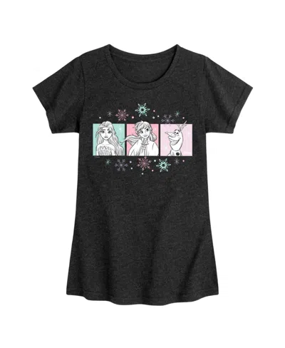 Disney Kids' Big Girls Frozen 2 Graphic Short Sleeve Tee In Black