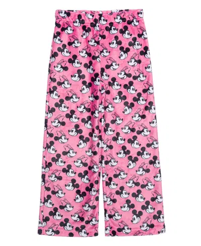 Disney Kids' Big Girls Mickey And Minnie Plush Lounge Pant In Red