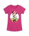 Disney Big Girls Minnie Bunny Easter Graphic Short Sleeve T-shirt In Pink