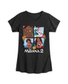 Disney Big Girls Moana 2 Grid Graphic Short Sleeve Tee In Black