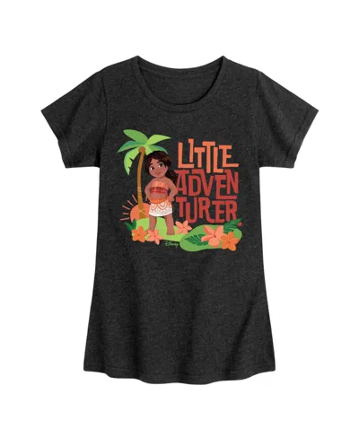 Disney Kids' Big Girls Moana 2 Little Adventurer Graphic Short Sleeve Tee In Black