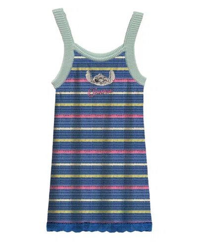 Disney Kids' Big Girls Stitch Ohana Striped Crochet Dress