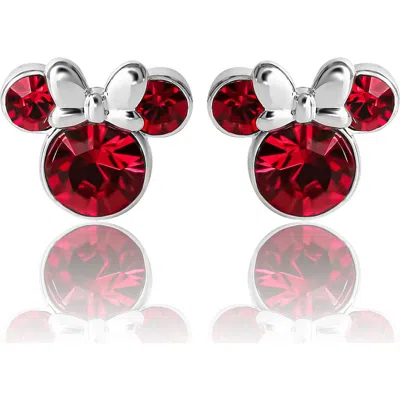 Disney Birthstone Stud Earrings In Red