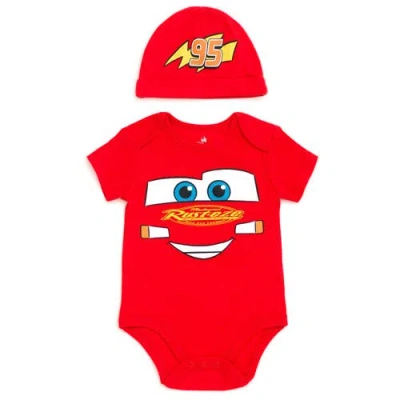 Disney Babies'  Bodysuit & Hat Set In Red