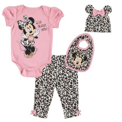 Disney Babies'  Bodysuit Pants Bib & Hat Layette Set In Multi