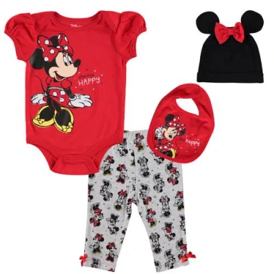 Disney Babies'  Bodysuit Pants Bib & Hat Layette Set In Multi