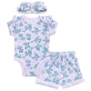 Disney Babies'  Bodysuit Shorts & Headband Set In Blue