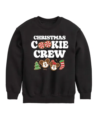 Disney Kids' Boys' 8-20 Mickey And Minney Christmas Cookie Crewneck Graphic Long-sleeve Sweatshirt In Black