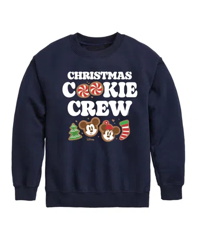 Disney Kids' Boys' 8-20 Mickey And Minney Christmas Cookie Crewneck Graphic Long-sleeve Sweatshirt In Blue