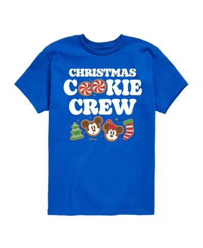 Disney Kids' Boys' 8-20 Mickey And Minney Christmas Cookie Crewneck Graphic Short-sleeve T-shirt In Blue