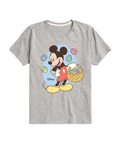 Disney Babies' Boys' Toddler 2t-5t Mickey Easter Basket Short-sleeve Graphic T-shirt In Gray