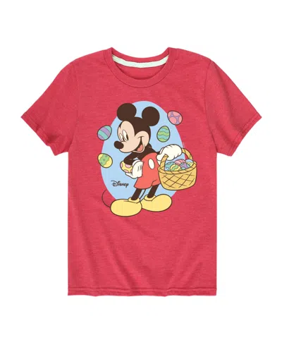 Disney Babies' Boys' Toddler 2t-5t Mickey Easter Basket Short-sleeve Graphic T-shirt In Red