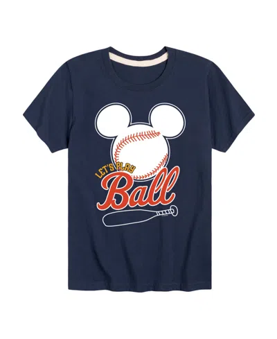 Disney Kids' Boys' Toddler 2t-5t Mickey Lets Play Ball Short-sleeve Graphic T-shirt In Blue