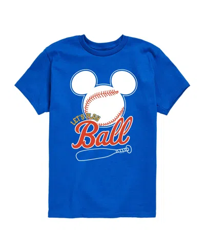 Disney Kids' Boys' Toddler 2t-5t Mickey Lets Play Ball Short-sleeve Graphic T-shirt In Blue