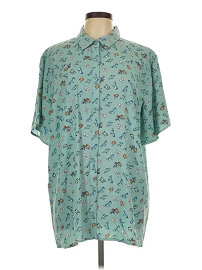 Disney By Her Universe Short Sleeve Button Down Shirt In Green