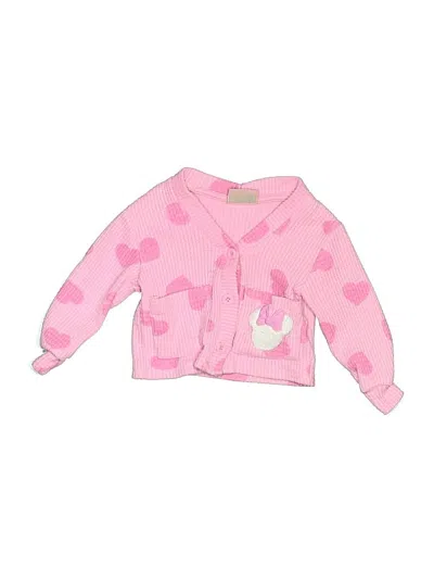 Pre-owned Disney Kids' Cardigan Sweater In Pink