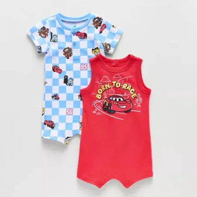 Disney Cars Disney Baby Boys Cars Short Sleeve 2-pc. Romper In Red