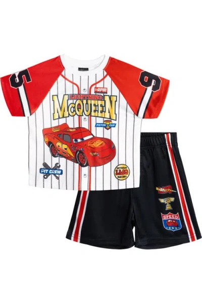Disney Kids'  Cars Lightning Mcqueen 2-piece Baseball Jersey And Shorts Set In Multi