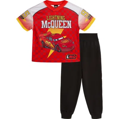 Disney Kids'  Cars Lightning Mcqueen 2-piece Tee And Joggers Set In Red