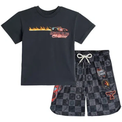 Disney Kids'  Cars Lightning Mcqueen Athletic 2-piece T-shirt And Shorts Set In Black